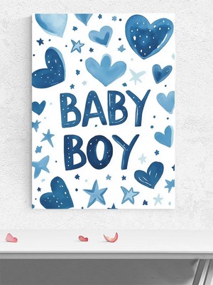 Mavi Bebek Erkek Bebek Odası Poster, Afiş, Kreş Çocuk Odası Dekorasyon, Yenidoğan Hediye