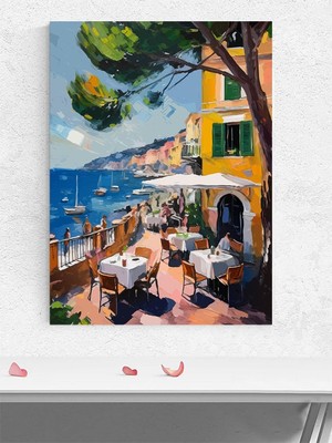 Seaside Cafe, Sahil Kafesi, Empresyonist Sanat Sanatsal Poster - Afiş - Dekorasyon