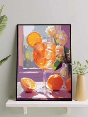 Sunset Spritzer, Gün Batımı Kokteyli, Natürmort Mutfak Çerçeveli Tablo - Çerçeveli Poster