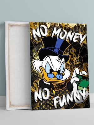 No Money No Fun, Para Yok Eğlence Yok Motivasyon Kanvas Tablo, Tuval, Ofis, Çalışma Odası Dekorasyon