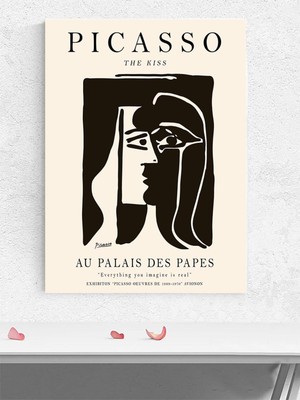 Picasso, The Kiss, Öpücük, Kübist Sanat Sanatsal Poster - Afiş - Dekoratif Duvar Poster