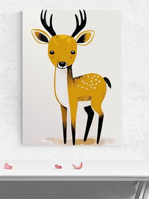 Güneşli Geyik Bebek Odası Poster, Afiş, Kreş Çocuk Odası Dekorasyon, Yenidoğan Hediye