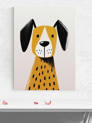 Benekli Köpek Bebek Odası Poster, Afiş, Kreş Çocuk Odası Dekorasyon, Yenidoğan Hediye