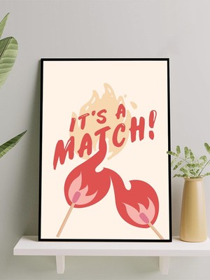 Match, Eşleşme Aşk Dijital Sanat Çerçeveli Tablo - Çerçeveli Poster
