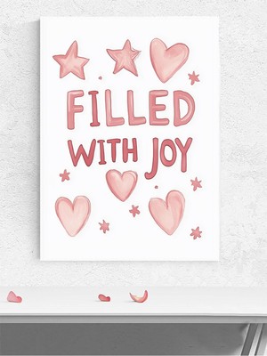 Neşeli Kalpler Kız Bebek Odası Poster, Afiş, Kreş Çocuk Odası Dekorasyon, Yenidoğan Hediye