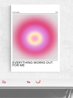 Lucky, Ben Şanslıyım 777 Manifest, Olumlama, Mantra, Spiritüel, Meditasyon Poster, Afiş