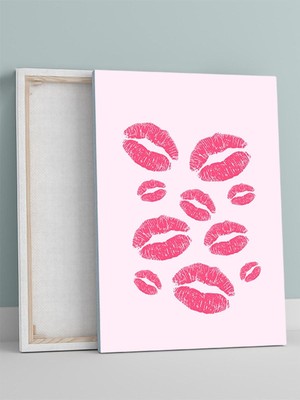 Kiss Prints, Öpücük Izleri Pop Art Kanvas Tablo - Tuval Tablo