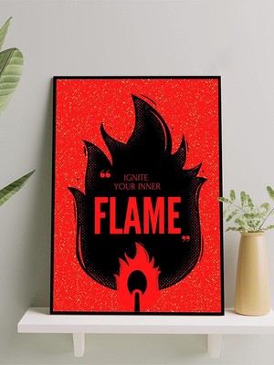 Inner Flame, Iç Ateş Motivasyon Çerçeveli Tablo, Çerçeveli Poster, Ofis, Çalışma Odası Dekorasyon