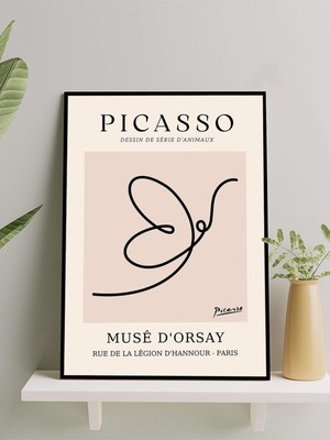 Picasso Serie D'animaux, Hayvan Serisi Çizimleri Sanatsal Çerçeveli Tablo - Çerçeveli Poster