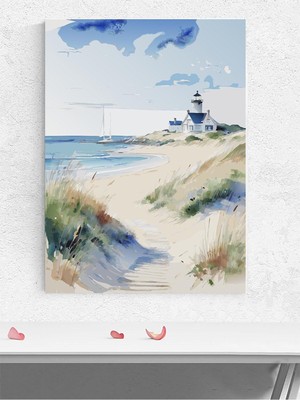 Coastal Breeze, Sahil Esintisi, Suluboya Sanat Deniz Manzaralı Poster - Afiş -Dekoratif Duvar Poster