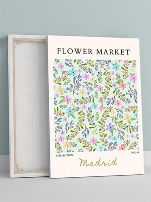 Madrid Flower Market, Ispanya Çiçek Pazarı Modern Sanat Kanvas Tablo - Tuval Tablo
