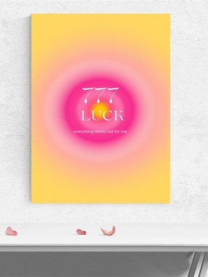 777 Luck, 777 Şans Manifest, Olumlama, Mantra, Spiritüel, Meditasyon Poster, Afiş