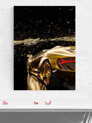 Golden Speed, Altın Hız Lüks Araba Motivasyon Poster - Afiş - Ofis, Çalışma Odası Dekorasyon