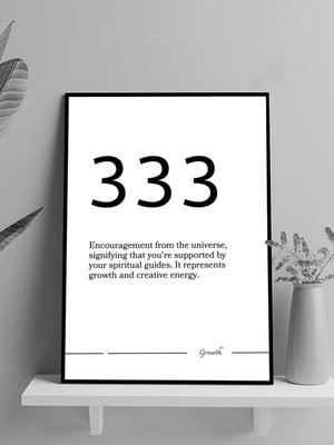 Growth, 333 Büyüme Manifest, Olumlama, Mantra, Spiritüel, Meditasyon Çerçeveli Tablo