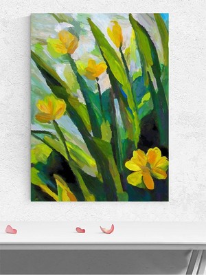 Golden Bloom, Altın Çiçek, Izlenimci Sanat Poster - Afiş - Dekoratif Duvar Poster