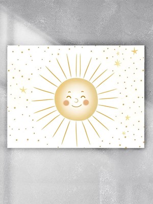 Altın Gülücük Bebek Odası Poster, Afiş, Kreş Çocuk Odası Dekorasyon, Yenidoğan Hediye