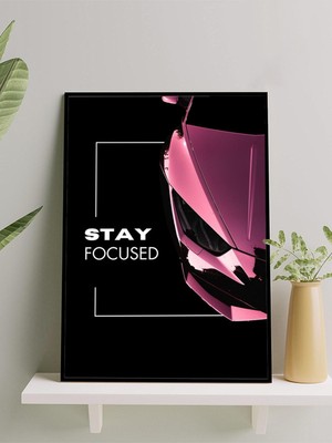 Focus Drive, Odaklı Kal, Lüks Araba Motivasyon Çerçeveli Tablo, Çerçeveli Poster, Ofis,çalışma Odası