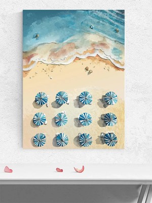 Beach Vibes, Plaj Rüyası, Suluboya Deniz Manzaralı Poster - Afiş - Dekoratif Duvar Poster