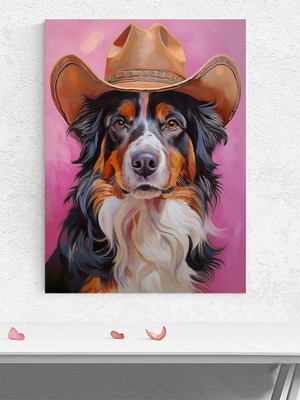 Cowboy's Gaze, Köpek Kovboy, Portre Sanatı Poster - Afiş - Dekoratif Duvar Poster