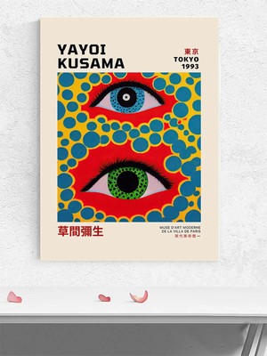 Yayoi Kusama Eyes, Gözler, Pop Art. Sanatsal Poster - Afiş - Dekoratif Duvar Poster