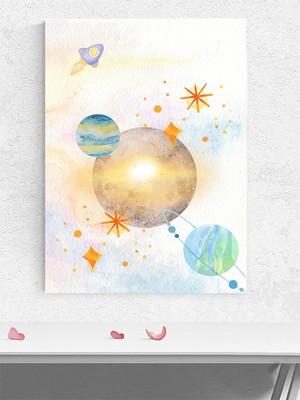 Uzay Hayaller Erkek Bebek Odası Poster, Afiş, Kreş Çocuk Odası Dekorasyon, Yenidoğan Hediye