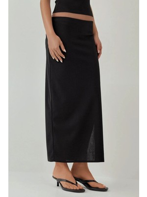 Hiccup Kadın Düşük Bel Uzun Etek Siyah