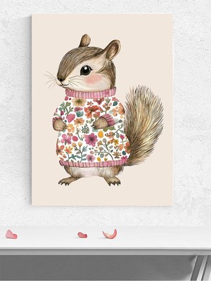 Çiçek Dostu Kız Bebek Odası Poster, Afiş, Kreş Çocuk Odası Dekorasyon, Yenidoğan Hediye