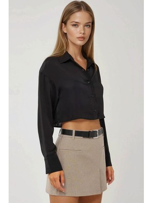 Hiccup Kadın Dokuma Mini Şort Etek Bej Doğal