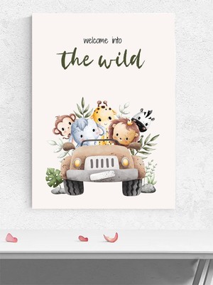 Safari Gezisi Bebek Odası Poster, Afiş, Kreş Çocuk Odası Dekorasyon, Yenidoğan Hediye