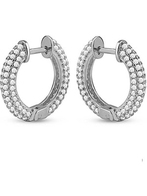 Choice Silver Halka Gümüş Küpe Taşlı Zirkon