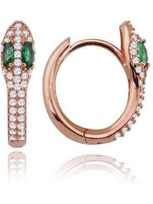 Choice Silver Yılan Gümüş Küpe Rose