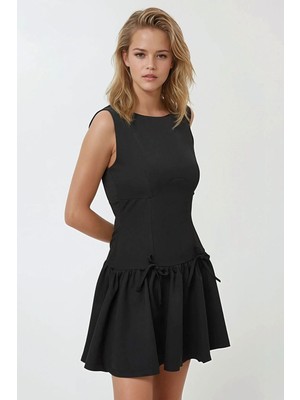 Hiccup Kadınlar Fiyonk Detaylı Fitted Mini Dress Siyah