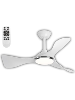 Cata ekim aydınlatma CT-3000 Modern Tavan Vantilatörü Beyaz LED Işıklı ve Uzaktan Kumandalı LED Sessiz Motor Şık Tas