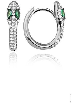 Choice Silver Yılan Gümüş Küpe Rodyum
