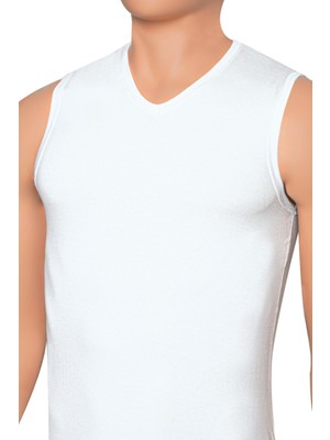 Öts Erkek Atlet V Yaka Sıfır Kol (%96 Pamuk - %4 Elastan)