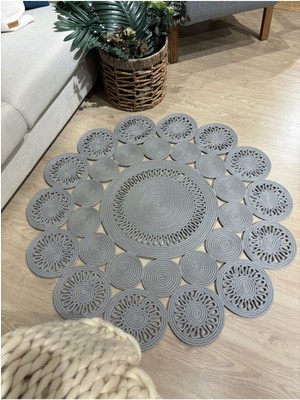 MaVaux Marguerite Trikot Papatya Model Kilim Oval Şekil Polipropilen Malzeme ile Dekoratif
