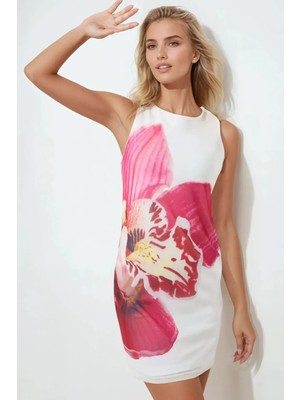Hiccup Kadın Çiçek Desenli Bodycon Mini Elbise Çok Renkli