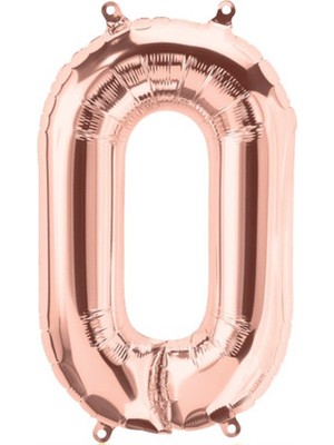 Parti Adresi Rakam Folyo Balon 0 Rose Gold Renk 100 cm - 40"