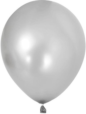 Parti Adresi Gümüş Metalik Balon 10'Lu 12"