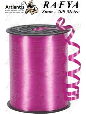 Rafya Şerit Kurdela 1 Adet 8mm 200 Metre Rabant Rafya Renkli Hediye Paketleme Ipi Kurdela Balon Bağlama Ponpon Yapma