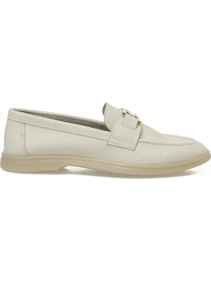 Butigo Bej Kadın Loafer 25K-8147 5pr PVC Malzeme ile Hafif ve Konforlu Tabanlı