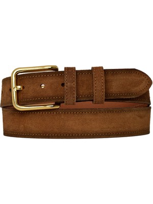 %100 Hakiki Deri, Nikel Tokalı 4 cm Süet Sütlü Kahverengi Kadın Kemeri; Kot, Spor Kemer=sü.70.n.stka