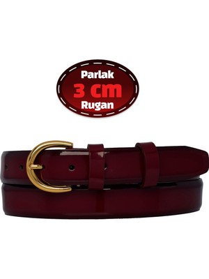 %100 Hakiki Deri, 3 cm Bordo Rugan Klasik Kadın Kemeri, Business, Iş Kadını, Kumaş, Takım KEMERI-R02