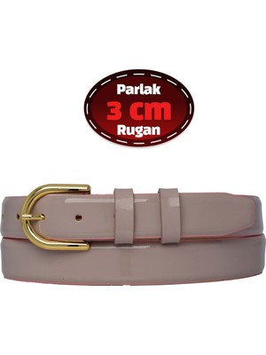 %100 Hakiki Deri, 3 cm Pudra Rugan Klasik Kadın Kemeri, Business, Iş Kadını, Kumaş, Takım KEMERI-R22