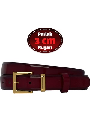 %100 Hakiki Deri, 3 cm Bordo Rugan Klasik Kadın Kemeri, Business, Iş Kadını, Kumaş, Takım KEMERI-R47