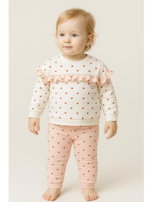 Kız Bebek Çocuk Heart Pattern Bolera Angel Takım
