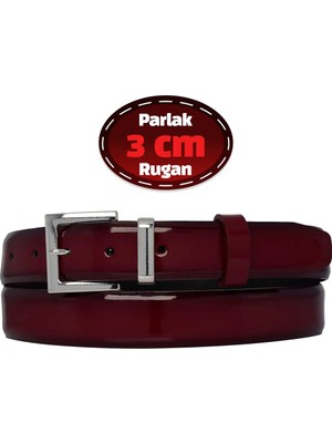 %100 Hakiki Deri, 3 cm Bordo Rugan Klasik Kadın Kemeri, Business, Iş Kadını, Kumaş, Takım KEMERI-R48