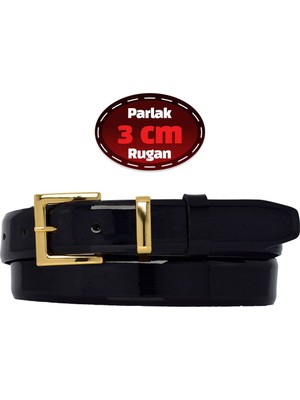 %100 Hakiki Deri, 3 cm Siyah Rugan Klasik Kadın Kemeri, Business, Iş Kadını, Kumaş, Takım KEMERI-R47