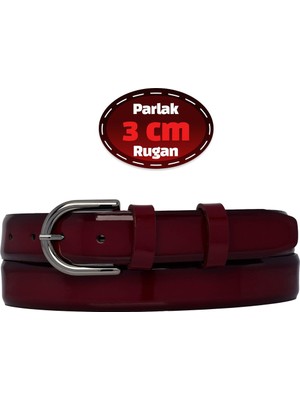 %100 Hakiki Deri, 3 cm Bordo Rugan Klasik Kadın Kemeri, Business, Iş Kadını, Kumaş, Takım KEMERI-R21
