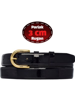 %100 Hakiki Deri, 3 cm Siyah Rugan Klasik Kadın Kemeri, Business, Iş Kadını, Kumaş, Takım KEMERI-R22